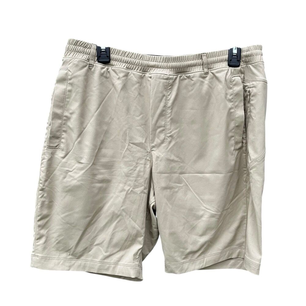 Birddogs Shorts Mens XL Khaki Long Stretch Lined Drawstring Pocket Athletic Golf